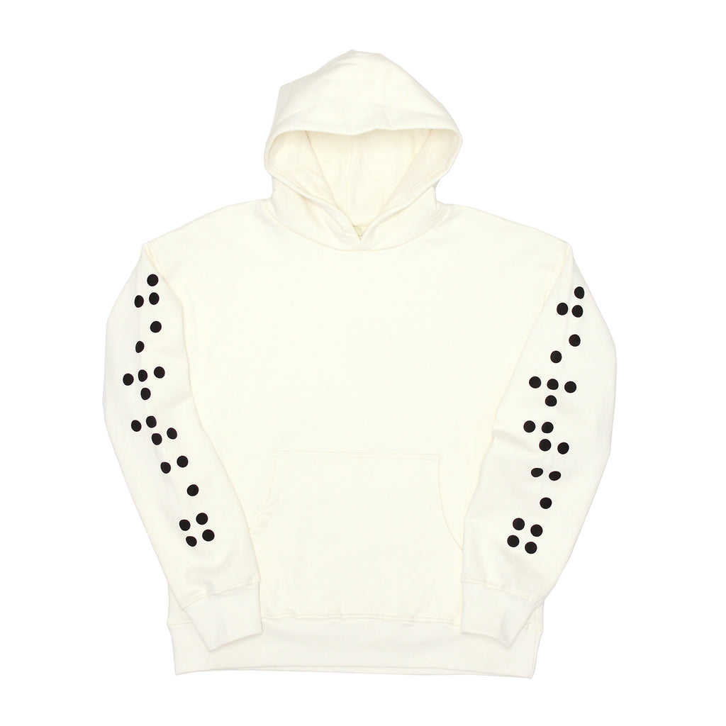 Fleece Braille Sleeves Hoodie (Natural)