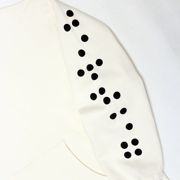 Fleece Braille Sleeves Hoodie (Natural)